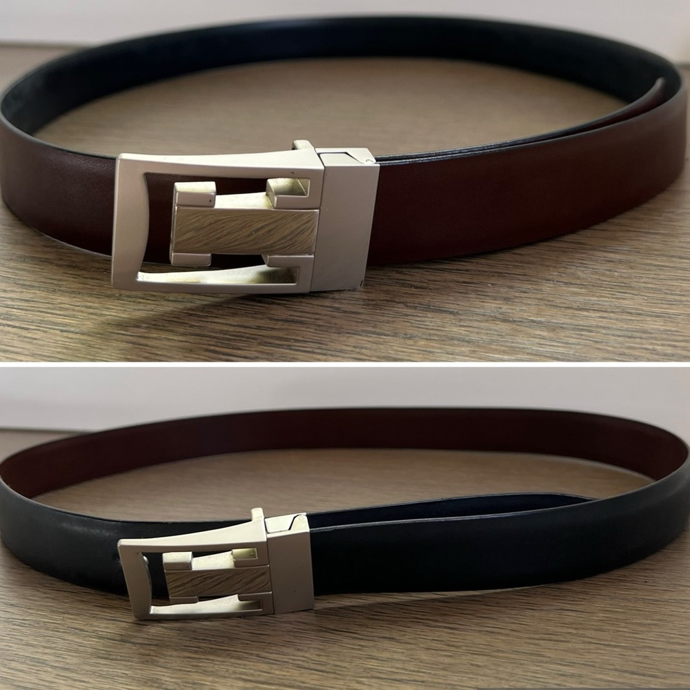 Men’s Reversible Spanish Leather Black/Brown Casual Belt 38/95